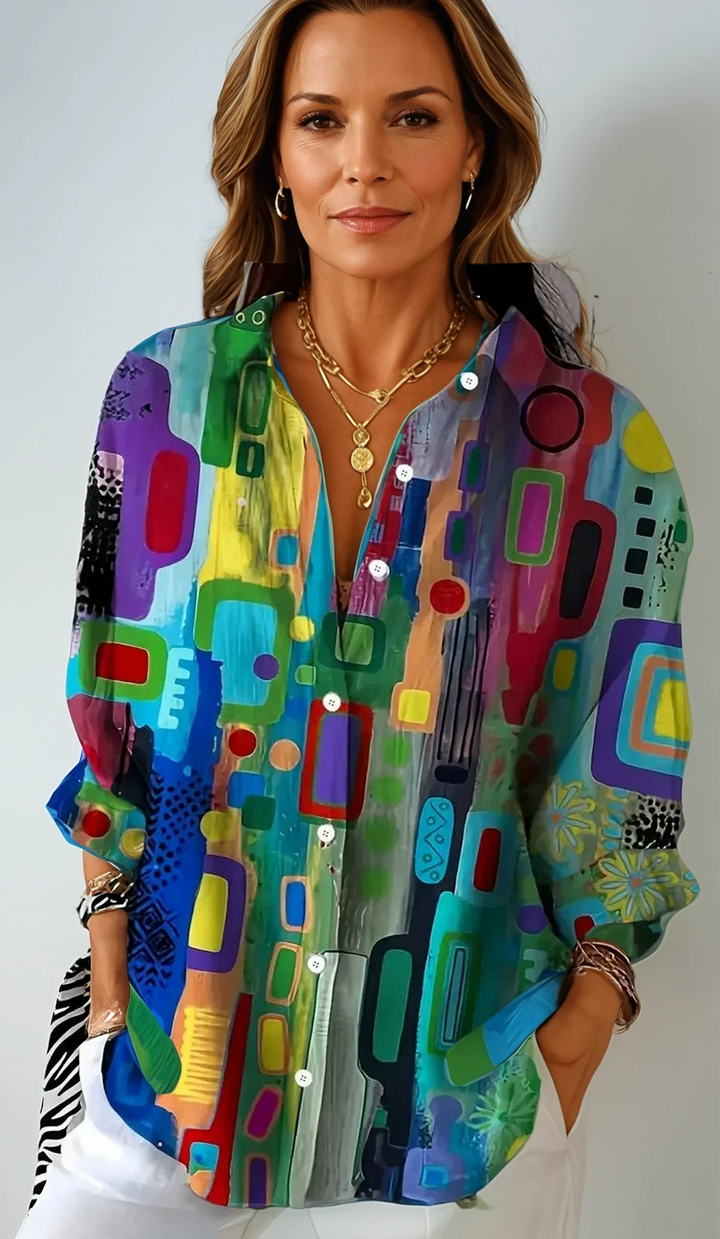 SELVARA | Elegant Geometric Blouse