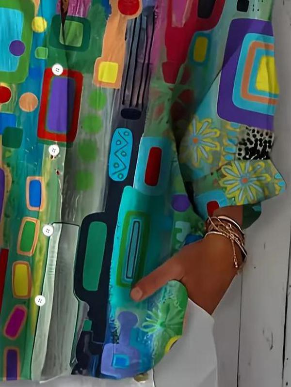 SELVARA | Elegant Geometric Blouse