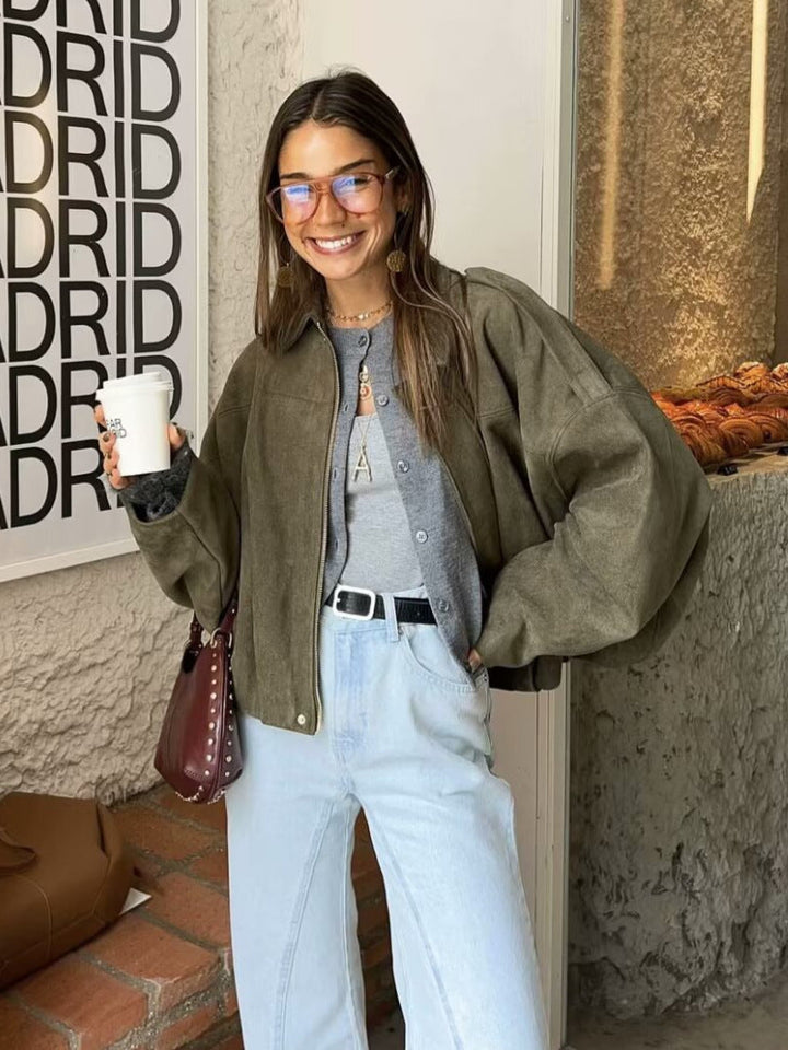 Evvy | Suede bomber jacket