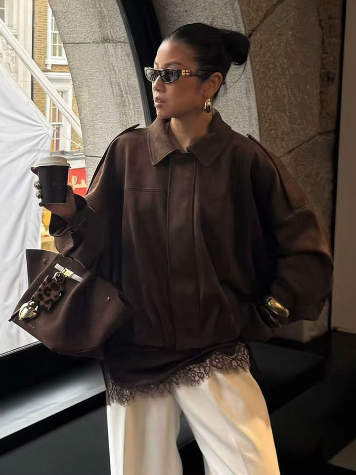 Evvy | Suede bomber jacket