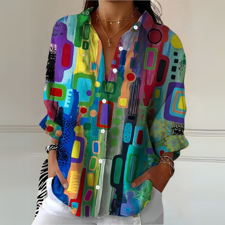 SELVARA | Elegant Geometric Blouse